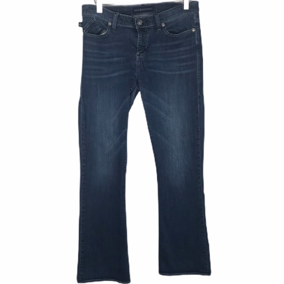 Rock & Republic Kasandra Mid Rise Bootcut Jeans Size 12 Dark Wash Y2K Bling - Picture 2 of 14